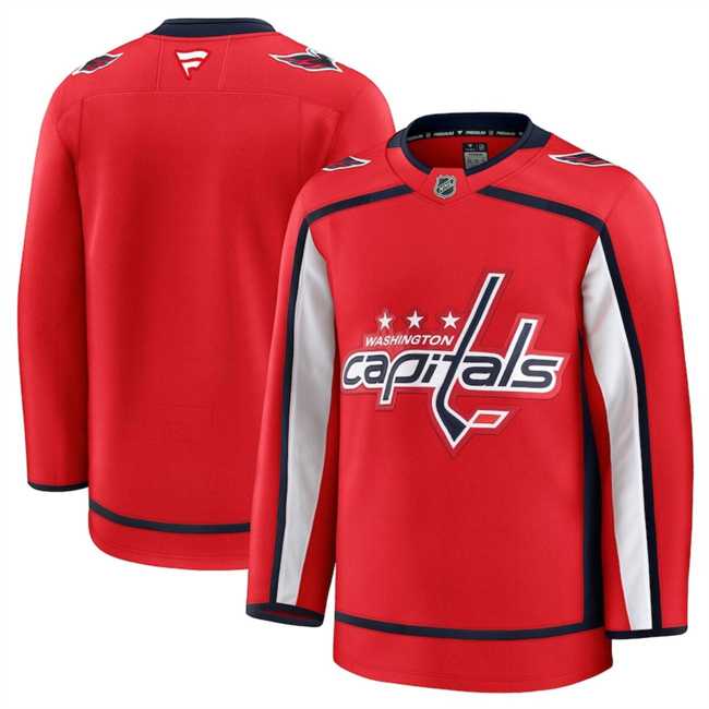 Mens Washington Capitals Blank Red 2024-25 Home Stitched Hockey Jersey Dzhi